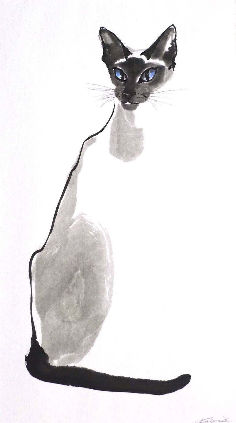 Siamese Cat Sketch - British Shorthair