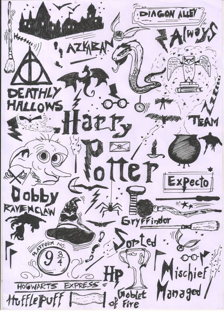 Harry Potter Doodle Art Painting By Karan Sharma Saatchi Art