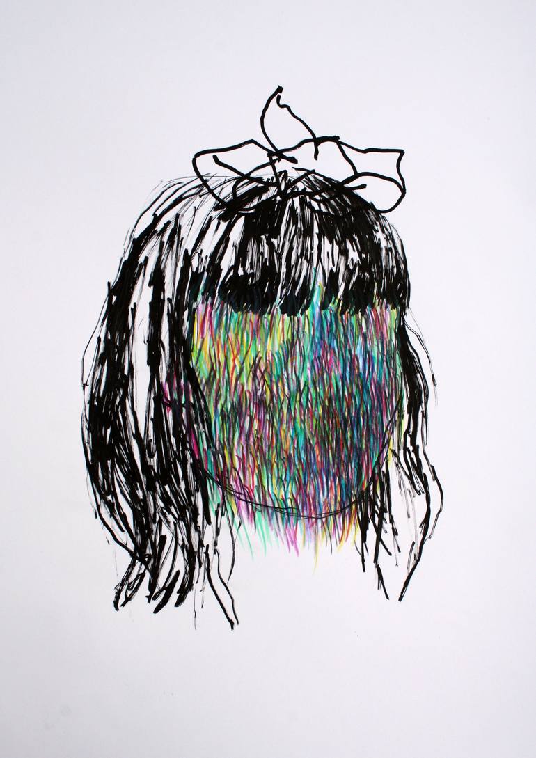 Rainbow Hair Girl Drawing By Hanna Ilczyszyn Saatchi Art