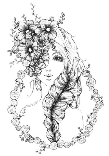 Saatchi Art Goddess of Illusion - 2015 Drawing by Bertha