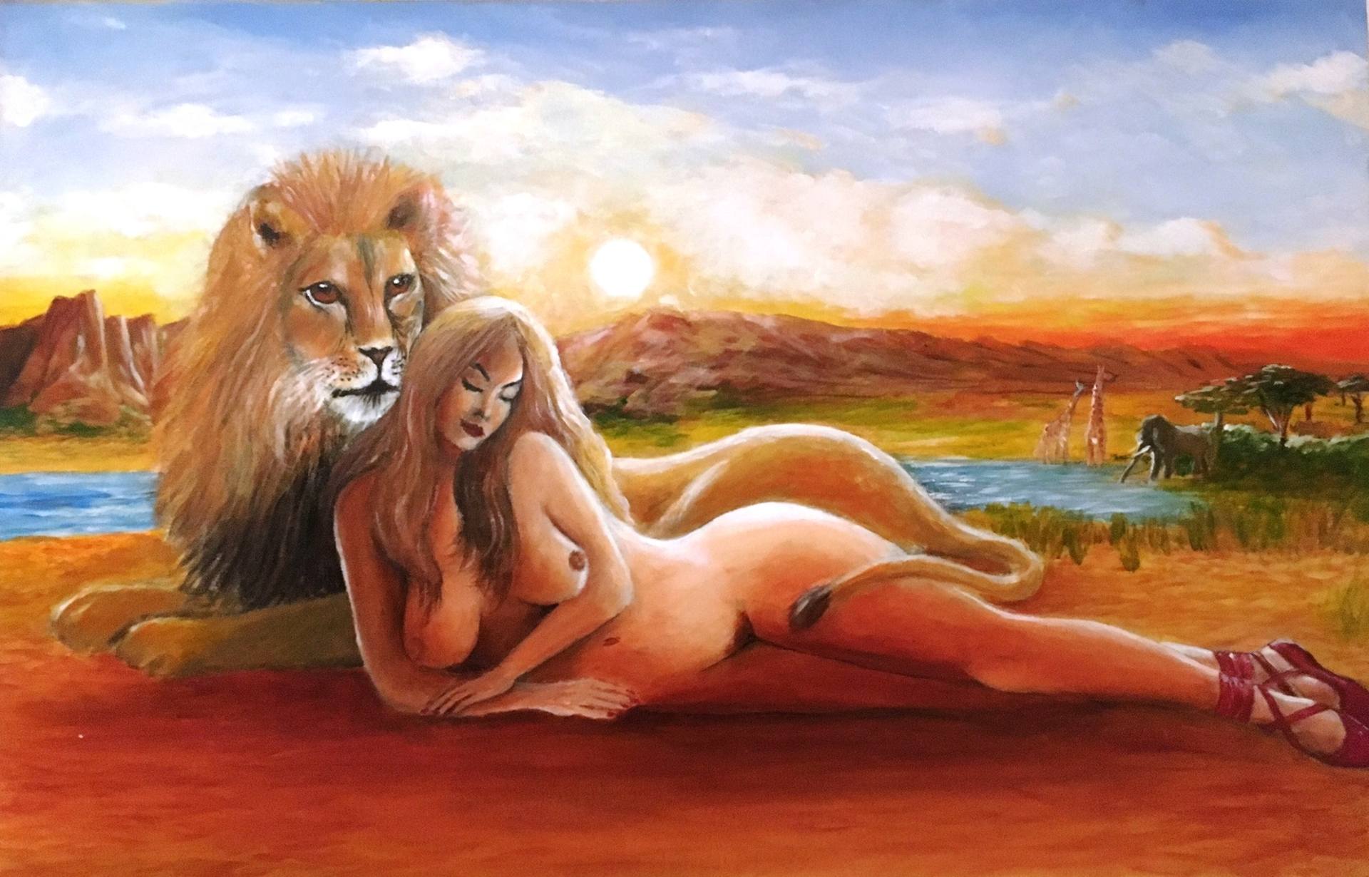 Lion nude