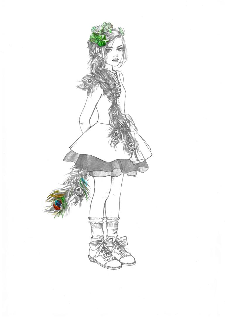 Elf Girl Drawing By Diana Kuksa Saatchi Art