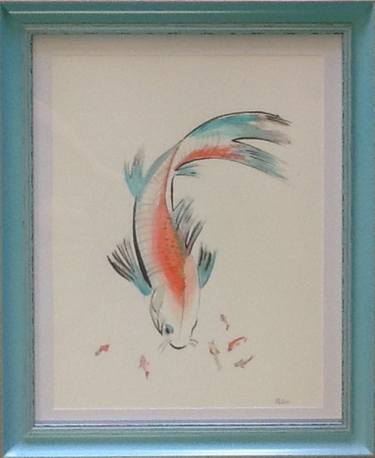 24ct Gold Koi Fish Drawing By June Orr Saatchi Art