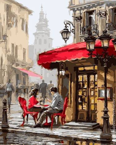 Image result for couple and coffee paintings